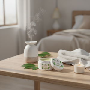 Baume Ravintsara Vaniala ambiance wellness diffuseur chambre calme