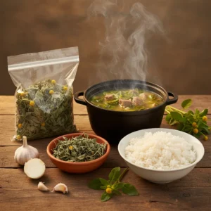 Brede mafane sechee romazava marmite cuisine malgache