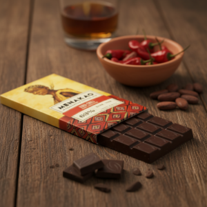 Chocolat Menakao Piment ambiance degustation rhum bois rustique