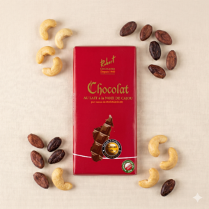 Tablette de chocolat Robert au Lait 38% aux noix de cajou 75g Madagascar