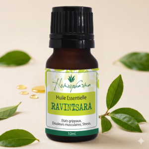 Flacon huile essentielle Ravintsara Homeopharma 10ml Madagascar