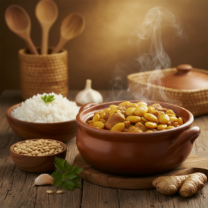 Kabaro sy Henakisoa pois du cap au porc plat malgache traditionnel marmite