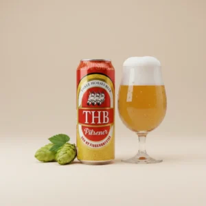 THB Biere Pilsener 33cl Madagascar canette rouge packshot