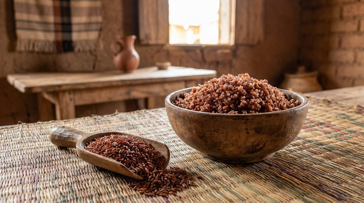 Riz rouge malgache vary mena cuit et cru