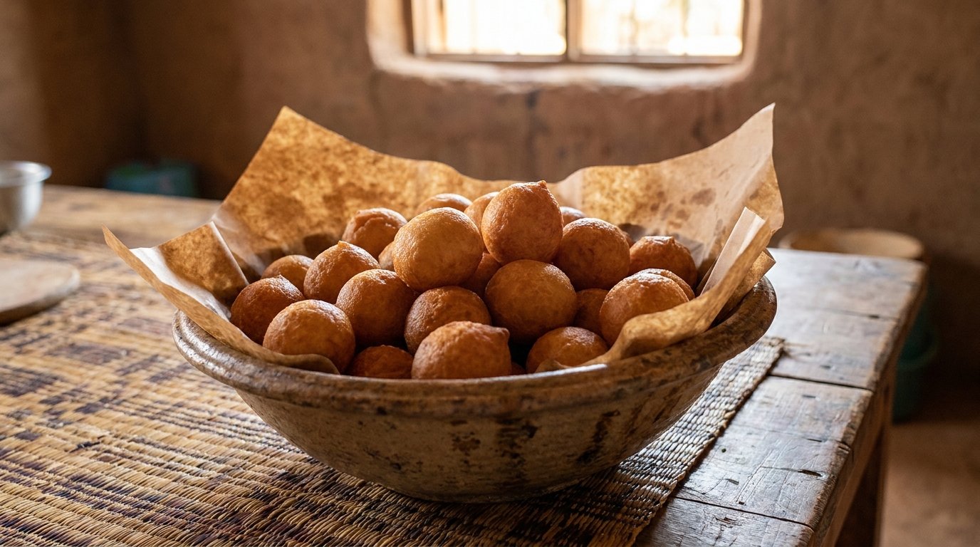 Mofo baolina, beignets ronds malgaches dorés en forme de boule