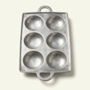 Moule à mokary en aluminium, six alvéoles rondes et deux poignées